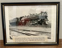 Framed Black and White Train Picture