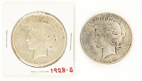 Coin 2 Peace Silver Dollars 1928-S