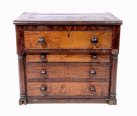 Miniature chest, Empire style, mahogany,