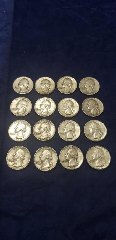 (16) Assorted Silver Quarters