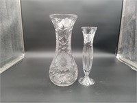 2 American Lead Glass Brilliant cut glass vases