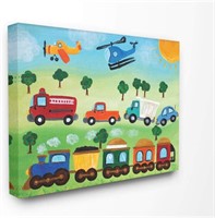 Kids Room Planes Trains Canvas 3 Ft. x 4 Ft.