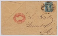 CSA Stamp #12 tied on Turned Cover (US stationery