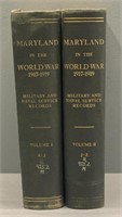 Maryland In The World War Vol. I & II Books