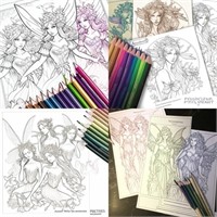 Fairy Landscapes Adult Coloring Book. See