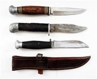 (3) STRAIGHT BLADE KNIVES