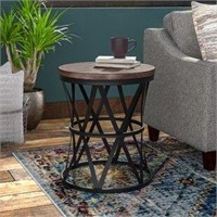 Brockman Barrel End Table Wheat Charcoal