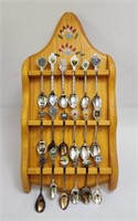 Souvenir Spoons with Rack Lot D