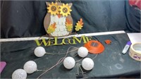 Owl welcome sign and solar light