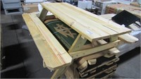 Wood Picnic Table Kit, Unassembled, Table Top 71"