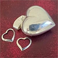 Silver Heart Shaped Pendant (2 PCS.)