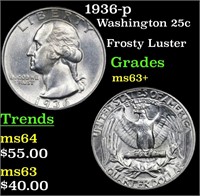 1936-p Washington Quarter 25c Grades Select+ Unc
