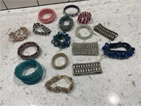 Lot of costume jewelry bracelets 16
