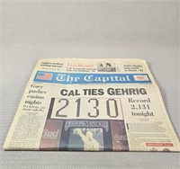 1995 "Cal Ties Gehrig" The Capital Newspaper