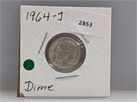 1964-D 90% Silver Roos Dime