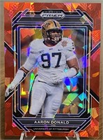 Aaron Donald 2023 Prizm Draft Picks Red Ice