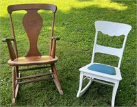 2 WOODEN ROCKING CHAIRS