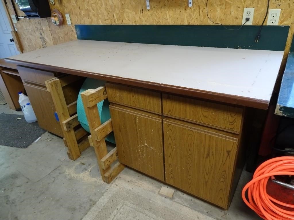 Two Cabinets with Workbench Top - Please arrive