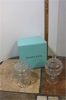 2 New Tiffany and Company Glass Candy Dishes