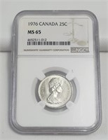 1976 Canada 25 Cents NGC MS65