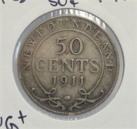 1911 Newfoundland 50 Cents Silver