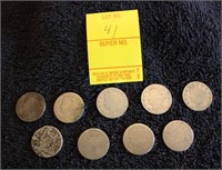 9 worn Shield & Liberty Head Nickels