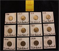12 Buffalo Nickels (dates restored)