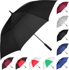 MRTLLOA 62 Open Golf Umbrella  Windproof  Black