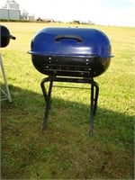 Blue Charcoal Grill With Half Bag Charcoal