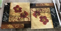Two Decorative Flower Canvas Prints
