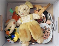 Lot #1301 - Box full of vintage toys: tambourine