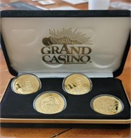 Lot of 4 Elvis Grand Casino Coins gold plated