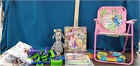 Frigits Fridge toy, toddler sheets, chair, toys,