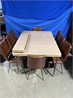 Large vintage table with 8 chairs and two 10 inch