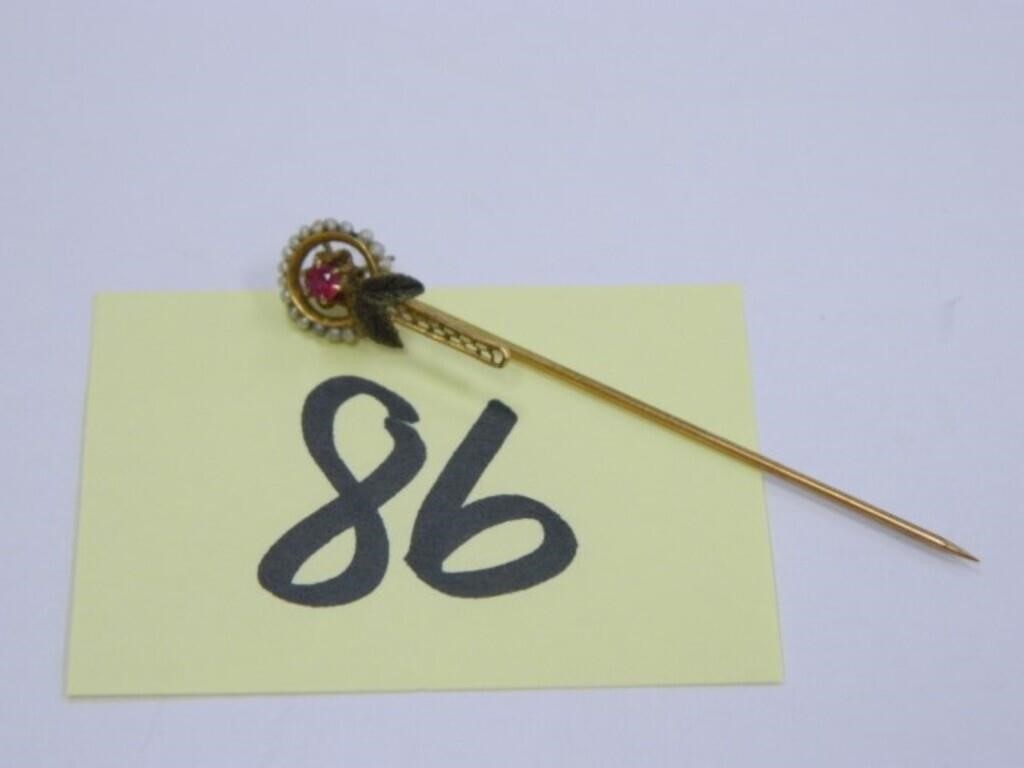 "Vtg" 10kt Yellow Gold 1920's Stick Pin 1.2gr