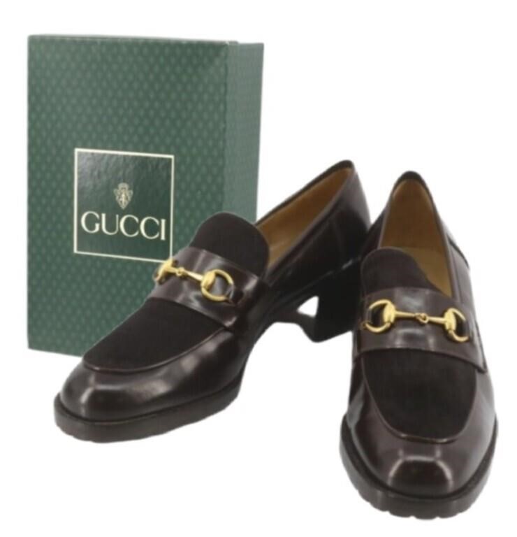 Gucci Horsebit Heeled Loafers