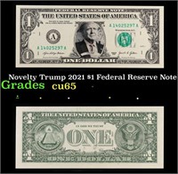 Novelty Trump 2021 $1 Federal Reserve Note Grades