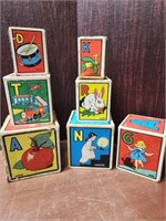 Vintage Nesting Cardboard Blocks (Set of 7)
