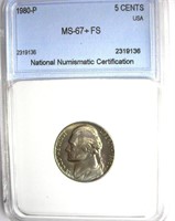 1980-P Nickel NNC MS-67+ FS