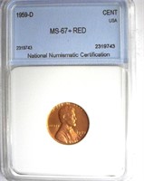 1959-D Cent NNC MS-67+ RD LISTS FOR $2850