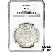1895-O Morgan Silver Dollar NGC AU55