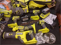 RYOBI 6 tool kit with batteries and charger