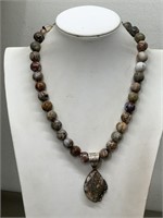 SIGNED JAY KING STERLING SILVER & STONE NECKLACE