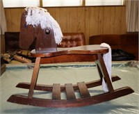 Vntg Wood Rocking Horse