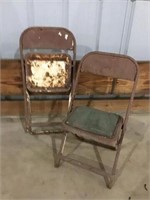 Vintage Childrens Metal Folding Chairs