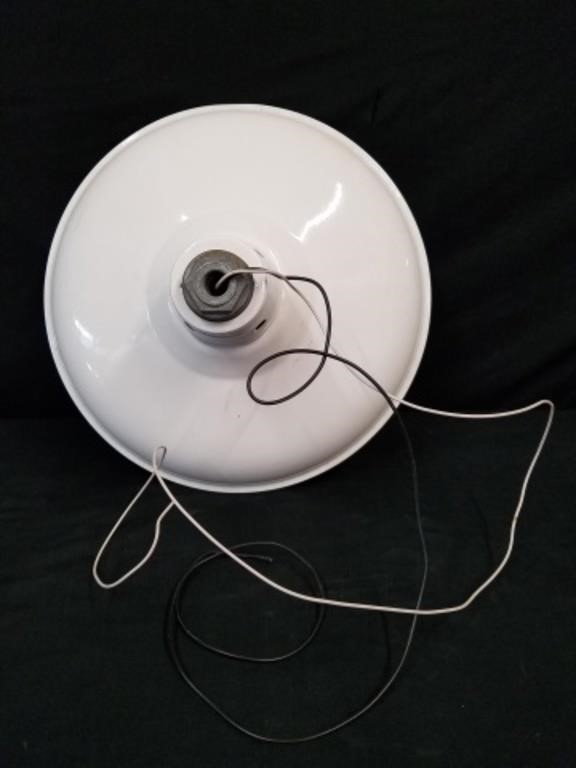 White Metal Hanging Light Fixture, Wired, 16"