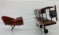 Vintage biplane whiskey decanter 22"x 18"