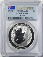 2013-P AUSTRALIA $1 KOALA PCGS MS-69