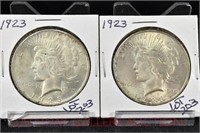 (2) Peace Silver Dollar: