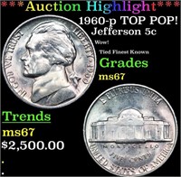 ***Auction Highlight*** 1960-p Jefferson Nickel TO